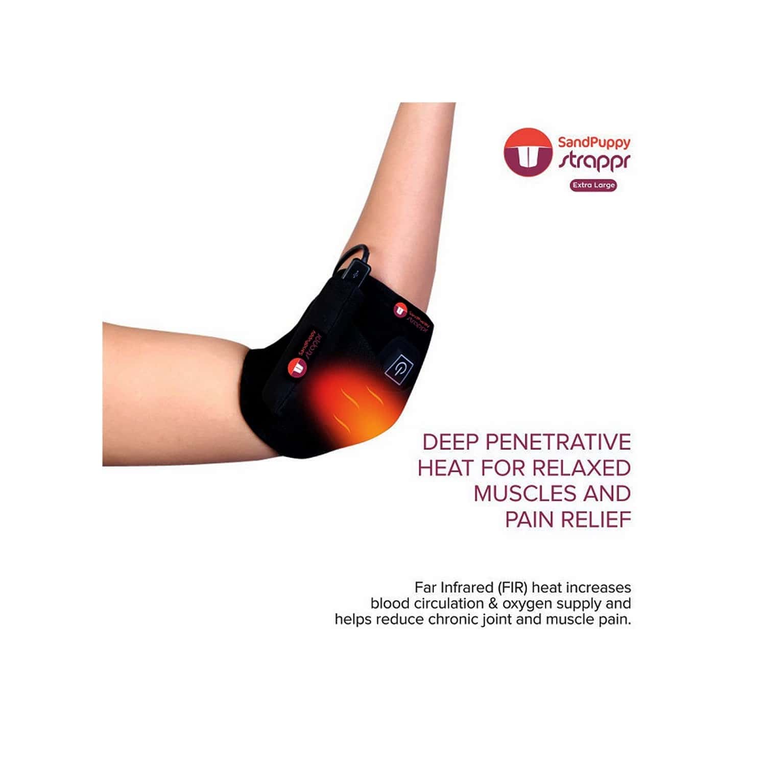 Buy SANDPUPPY STRAPPR (XL) WIRELESS HEATING PAD FOR KNEE PAIN ANKLE