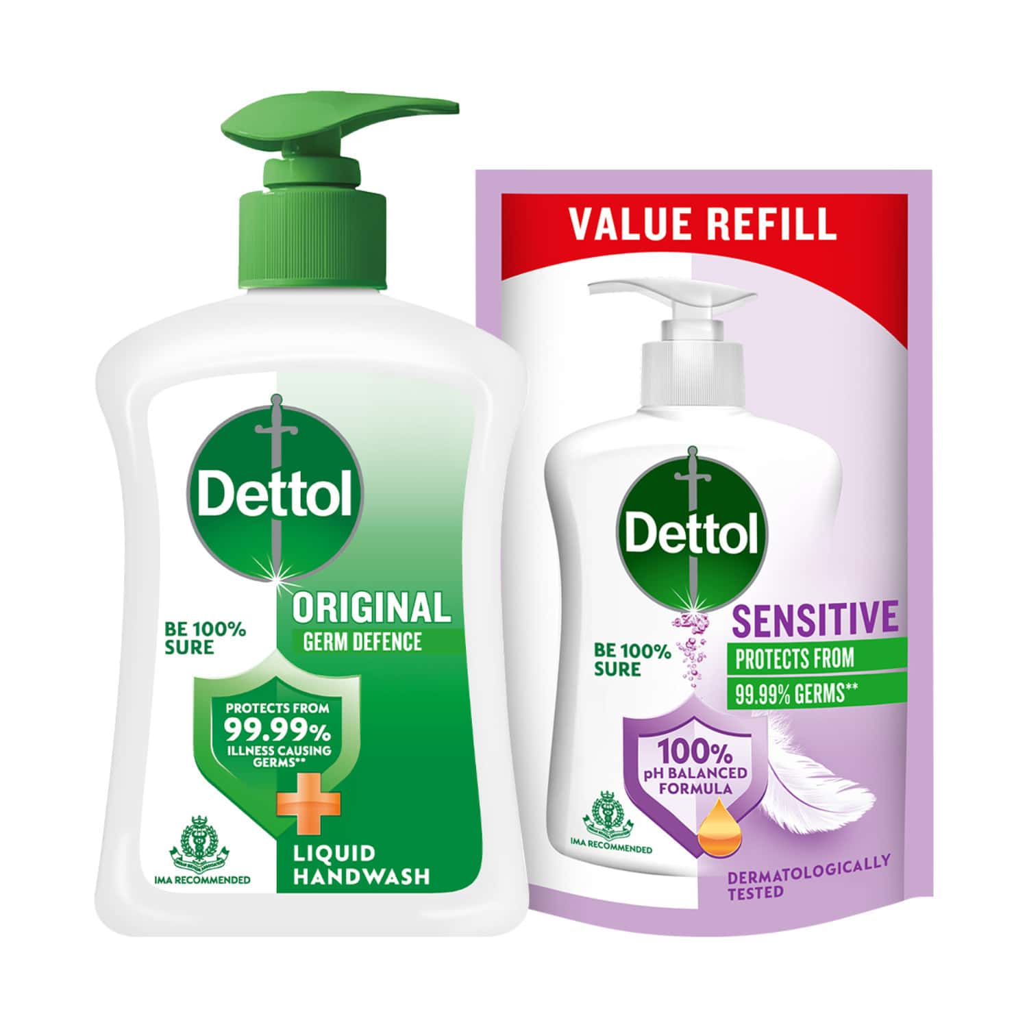 Dettol Original Liquid Handwash - 200 Ml With Dettol Liquid Handwash - 175 Ml (any Variant)