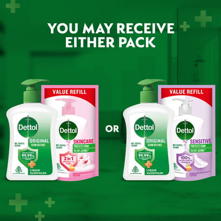 Dettol Original Liquid Handwash - 200 Ml With Dettol Liquid Handwash - 175 Ml (Any Variant)