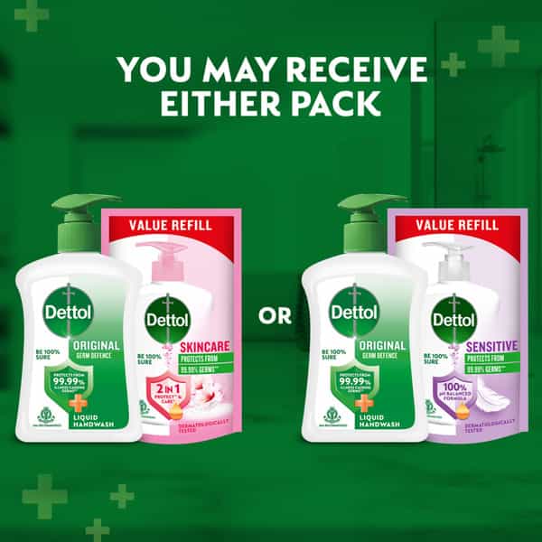Dettol Original Liquid Handwash - 200 Ml With Dettol Liquid Handwash - 175 Ml (Any Variant)