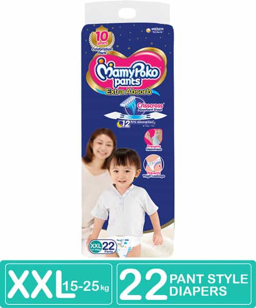 Mamy Poko Pant Extra Absorb Xxl Size Diapers - 22 Diapers