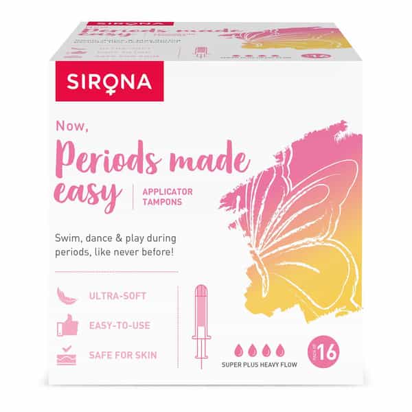 Sirona Premium Applicator Tampons Super Plus Heavy Flow - 16 Pcs