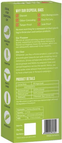 Sirona Sanitary And Diapers Disposal Bag - 15 Bags