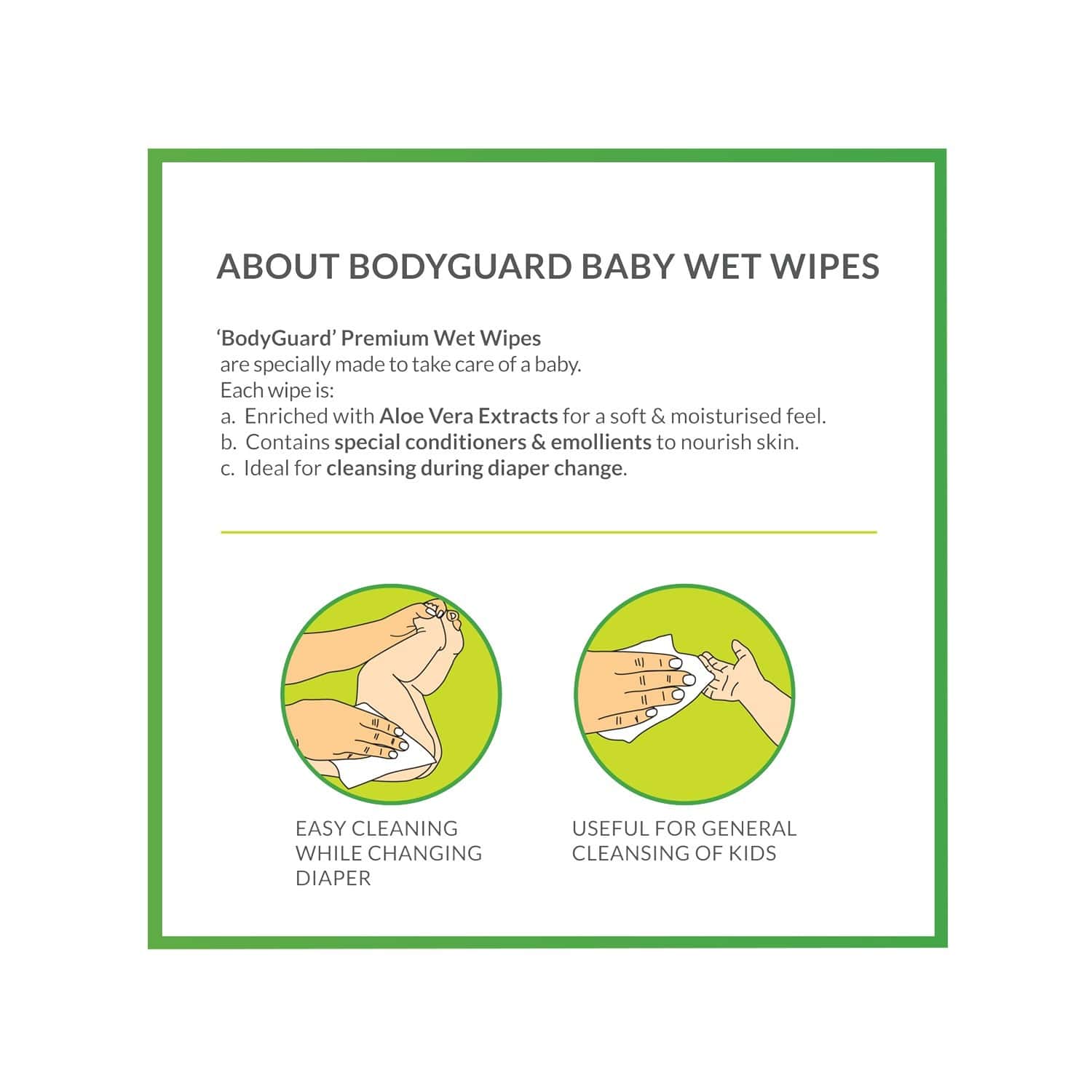 Buy Bodyguard Premium Aloe Vera Wet Wipes Paraben Free Packet Of 72