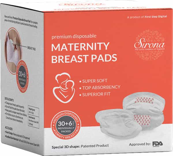 Sirona Premium Disposable Maternity Breast Pads - 30 + 6 Pads