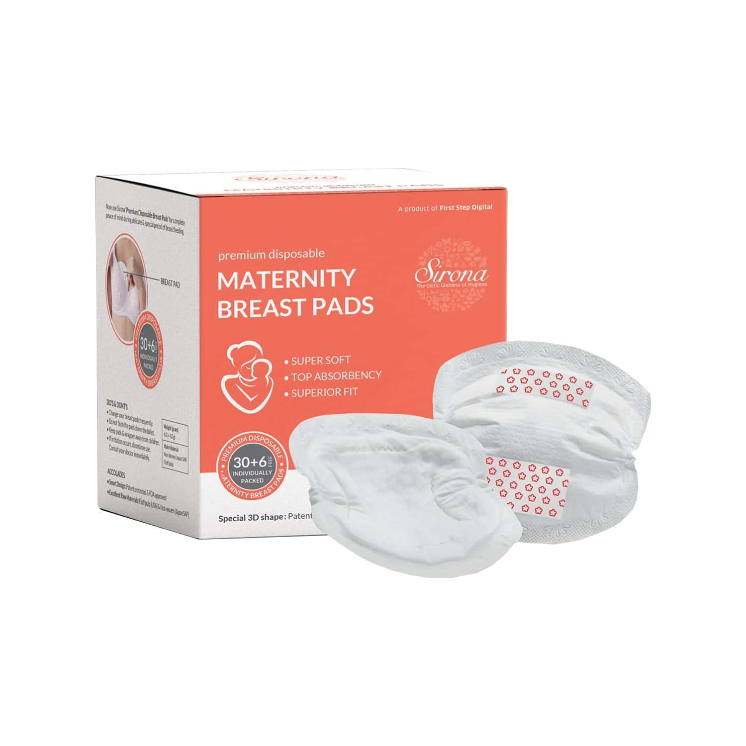Buy Sirona Premium Disposable Maternity Breast Pads 30 + 6 Pads