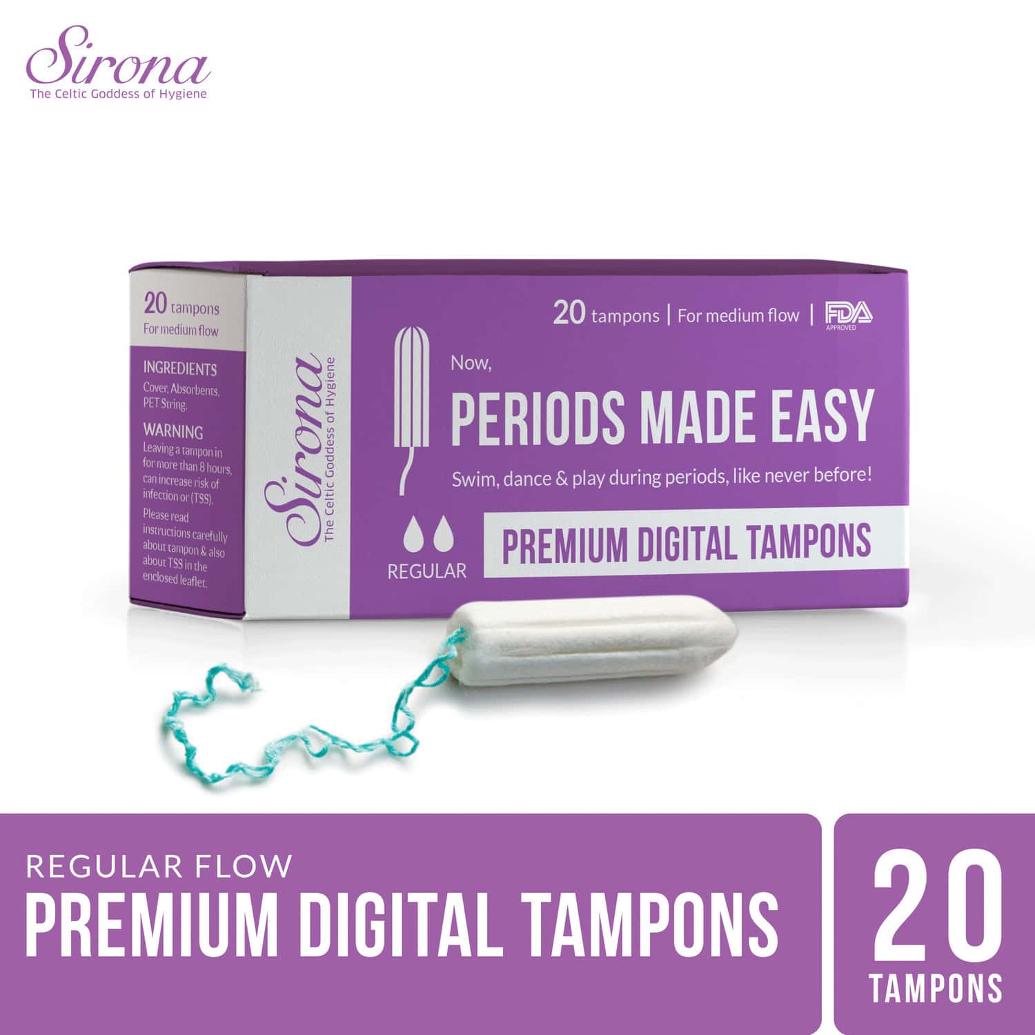 Buy Sirona Fda Approved Premium Digital Tampon (Medium Flow) 20