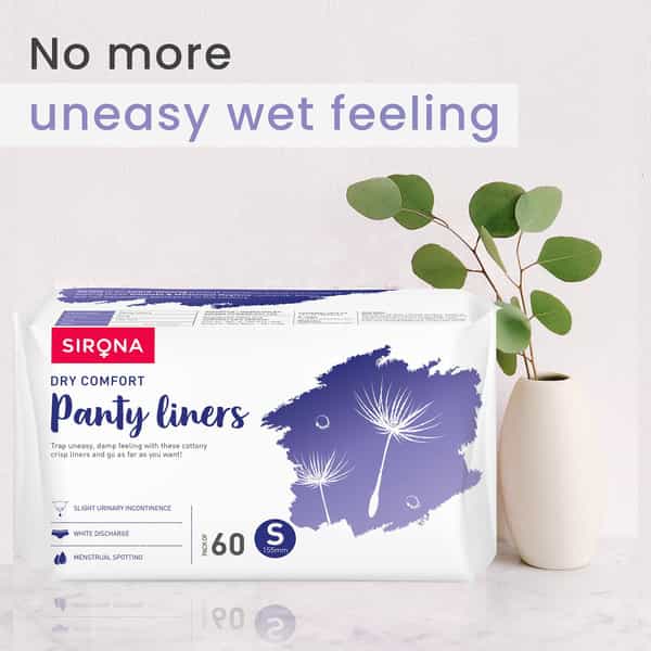 Sirona Ultra-Thin Premium Panty Liners (Regular Flow) 60 Counts - Small