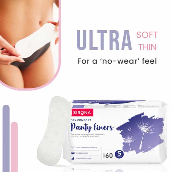Sirona Ultra-Thin Premium Panty Liners (Regular Flow) 60 Counts - Small