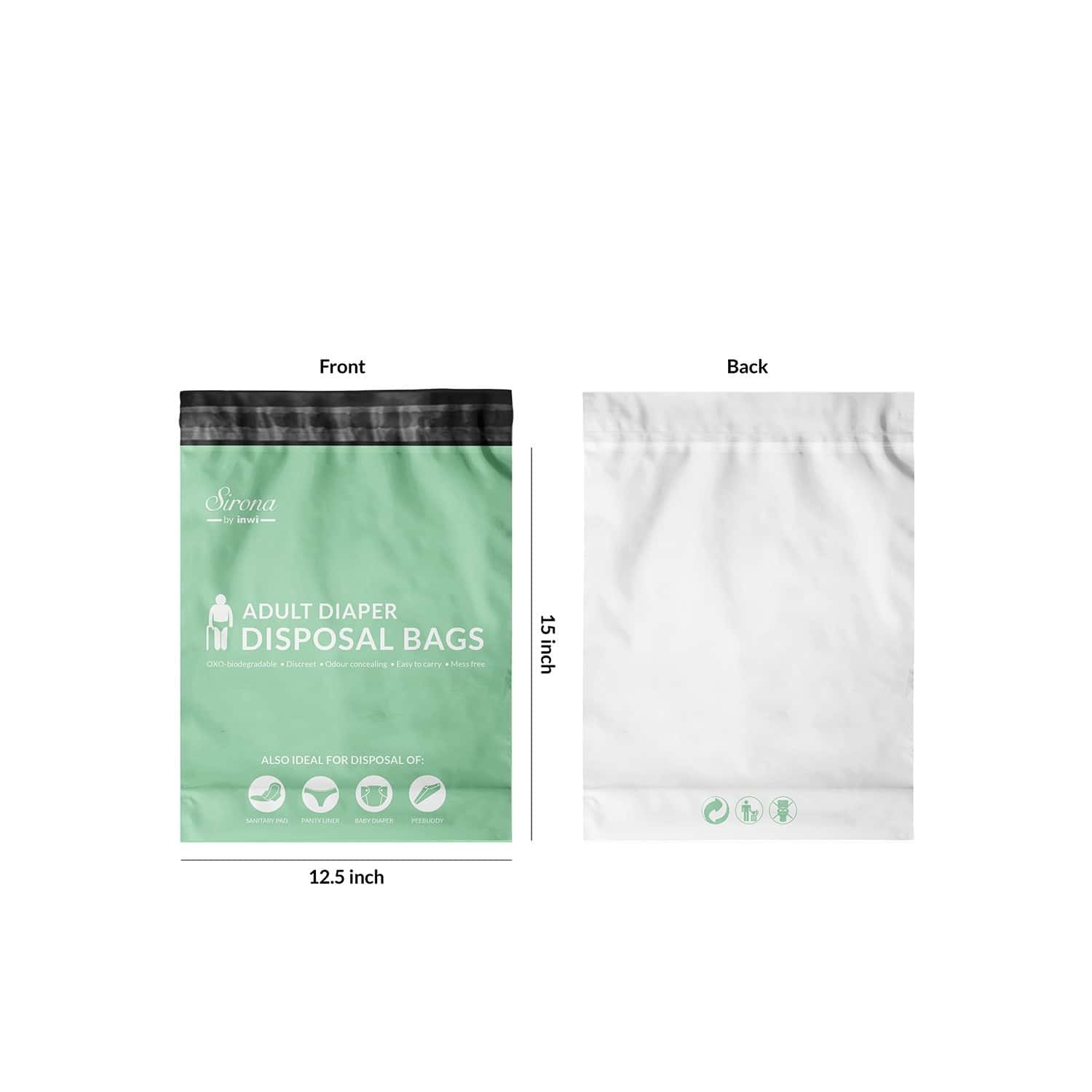 Buy SIRONA ADULT DIAPER DISPOSAL BAG FOR DISCREET, TAMPER PROOF