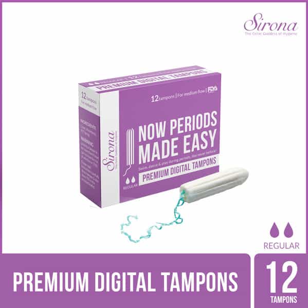Sirona Premium Digital Tampon (Regular Flow) Medium Flow - 12 Pieces