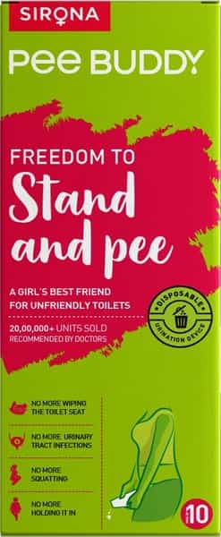 Peebuddy Stand & Pee Device For Women Helps During Arthritis Pregnancy & Road Trips - Pack Of 10