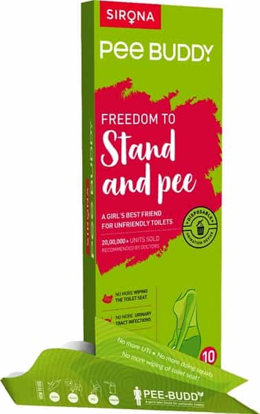 Peebuddy Stand & Pee Device For Women Helps During Arthritis Pregnancy & Road Trips - Pack Of 10