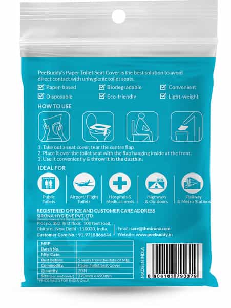 Peebuddy - Flushable Toilet Seat Cover Packet Of 20 'S