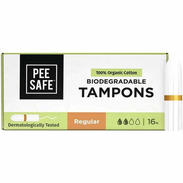 Pee Safe Organic Cotton Tampon (Regular) - 16 N
