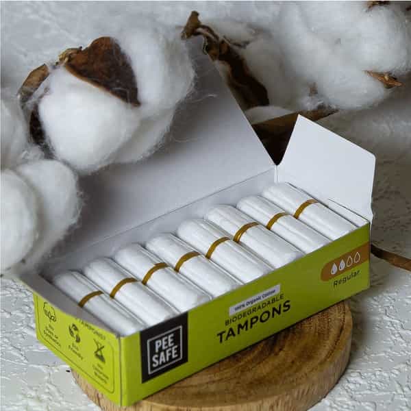 Pee Safe Organic Cotton Tampon (Regular) - 16 N