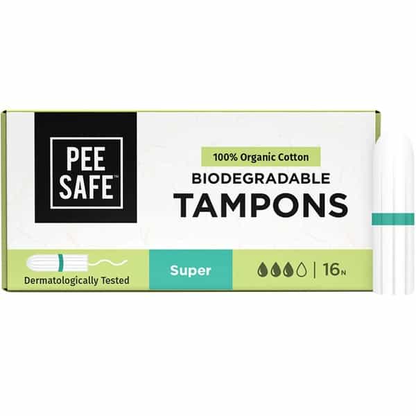 Pee Safe Organic Cotton Tampon (Super) - 16 N