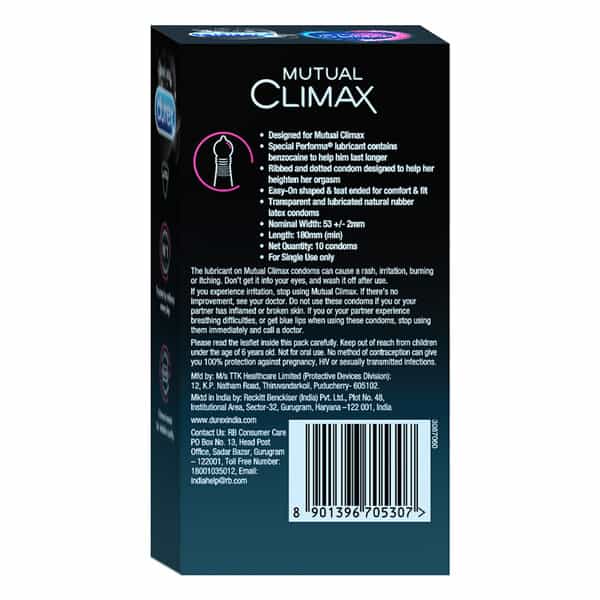 Durex Mutual Climax Packet Of 10 Condoms