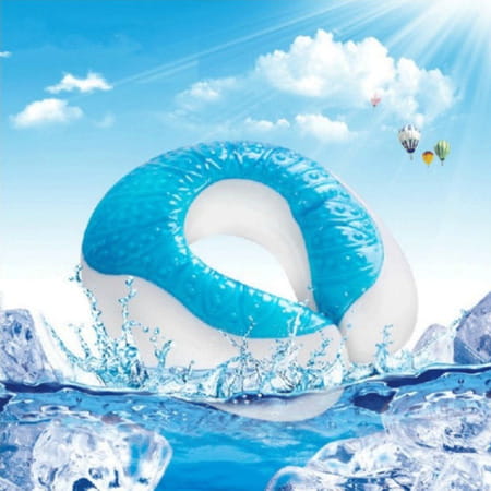 Viaggi Cool Gel Memory Foam Neck Pillow -Turquoise Blue