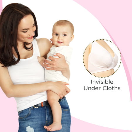 Mee Mee Reusable Maternity Breast Pads|Washable|Absorbent Comfort Fit (6 Pieces, 100 Washes, White)