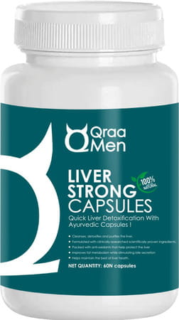 Qraa Men Liver Strong Capsules For Cleanses | Detoxifies And Purifies The Liver- 60 Capsules