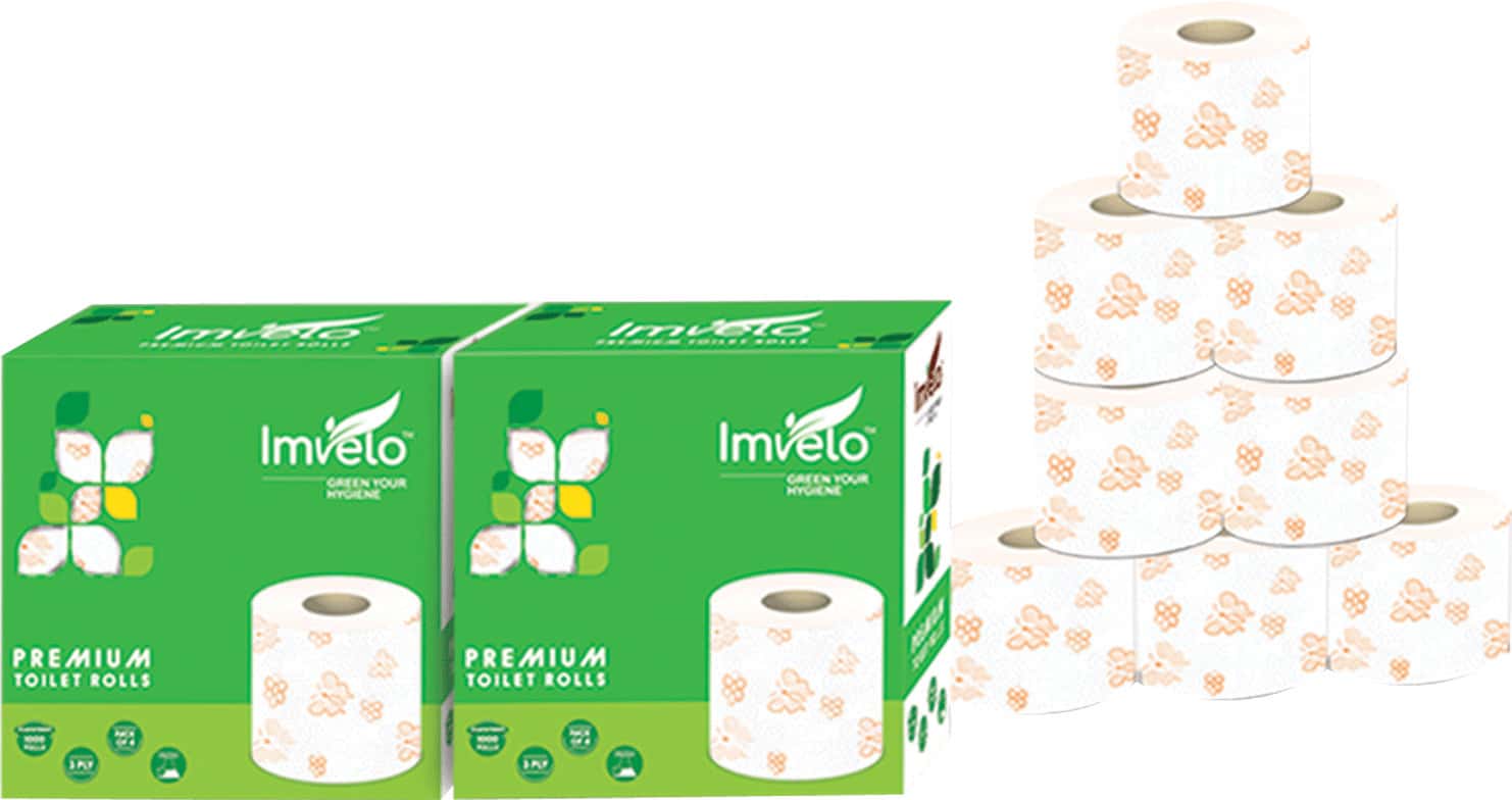 Imvelo Premium 3ply Toilet Paper | 2 Packs 8 Rolls Total 250 Pulls Each Roll (2000 Pulls)