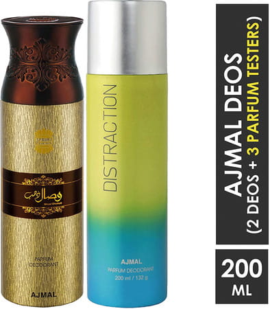 Ajmal Wisal Dhahab For Men And Distraction For Men & Women Each 200Ml (Total 400Ml)