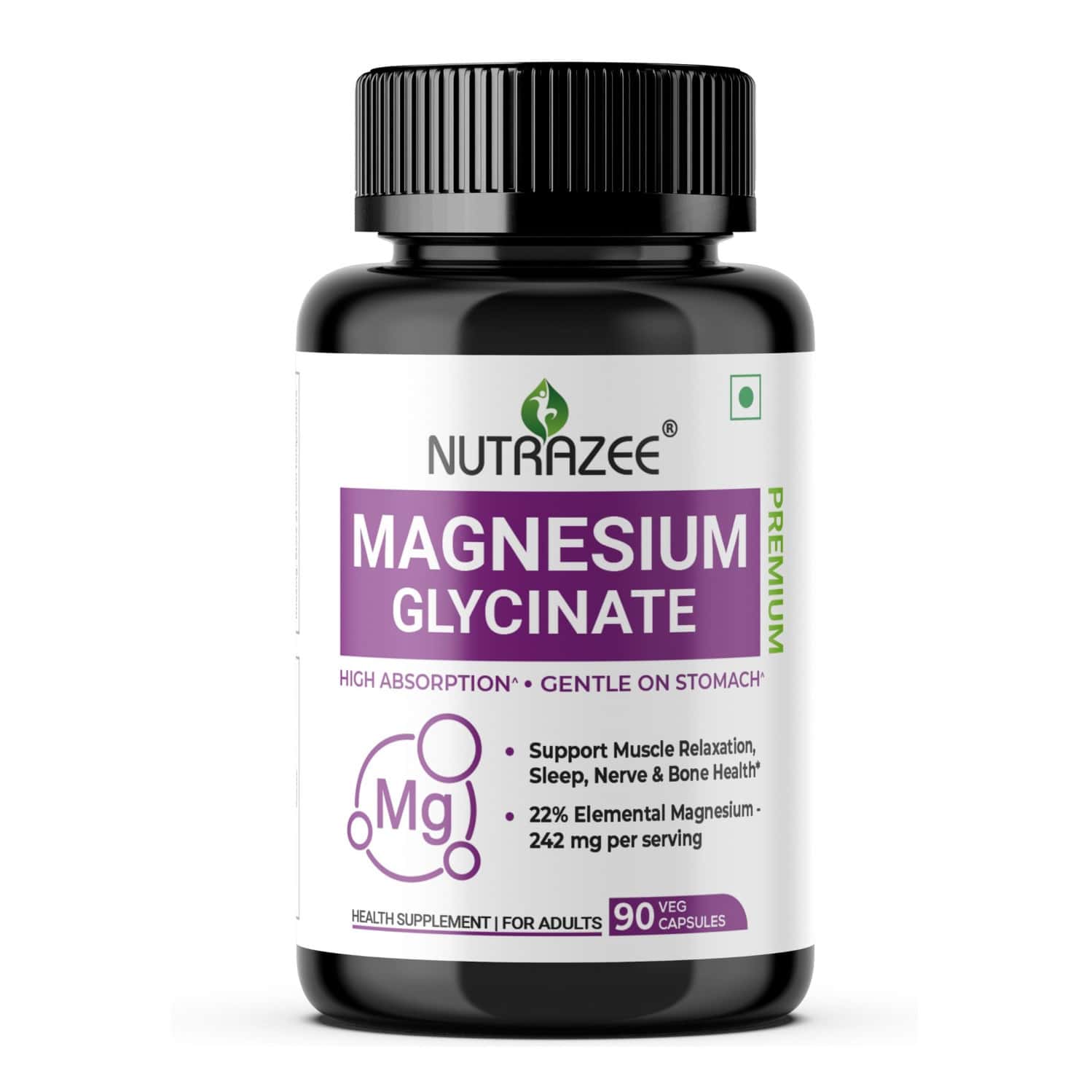 Nutrazee Magnesium Glycinate For Men & Women - 90 Capsules