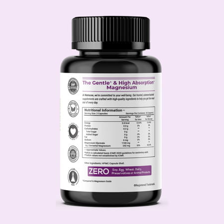 Nutrazee Magnesium Glycinate For Men & Women - 90 Capsules