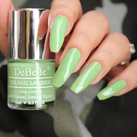 Debelle Gel Nail Lacquer Mystique Green Pastel Green Nail Polish-8ml