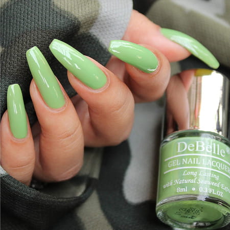 Debelle Gel Nail Lacquer Mystique Green Pastel Green Nail Polish-8ml