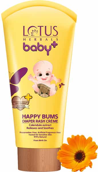 Lotus Herbals Baby+ Happy Bums Diaper Rash Cream 100 Gm