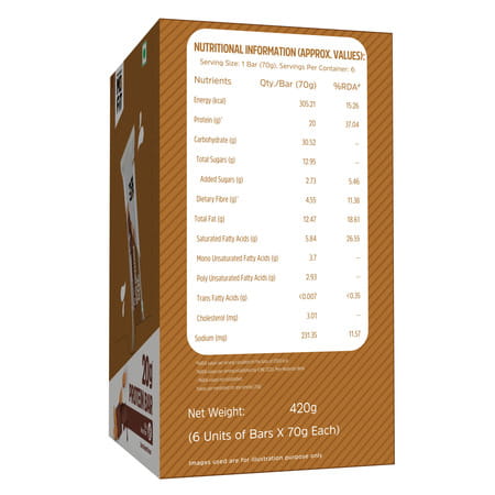 Muscleblaze 20G Protein Bar (Choco Almond | Pack Of 6) | Protein Blend