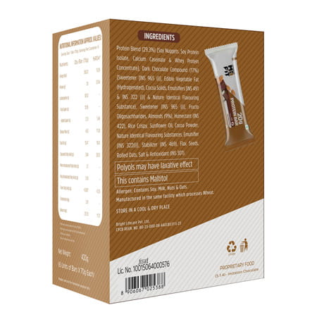 Muscleblaze 20G Protein Bar (Choco Almond | Pack Of 6) | Protein Blend
