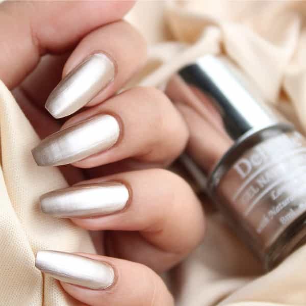 Debelle Gel Nail Polish Chrome Beige Metallic Beige Nail Polish-8Ml