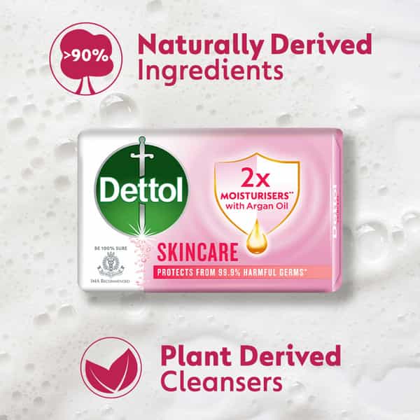 Dettol Skincare 2X Moisturizing Beauty Bathing Soap Bar | Buy 4 Get 1 Free - 125G Each
