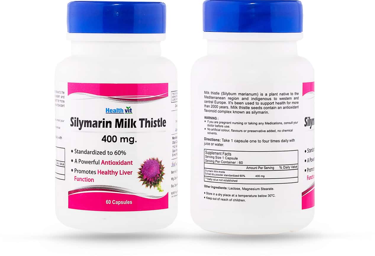 Buy HEALTHVIT SILYMARIN MILK THISTLE 400MG MULTIVITAMIN CAPSULES BOTTLE