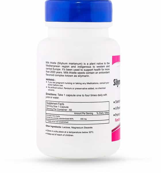 Healthvit Silymarin Milk Thistle 400Mg Multivitamin Capsules Bottle Of 60