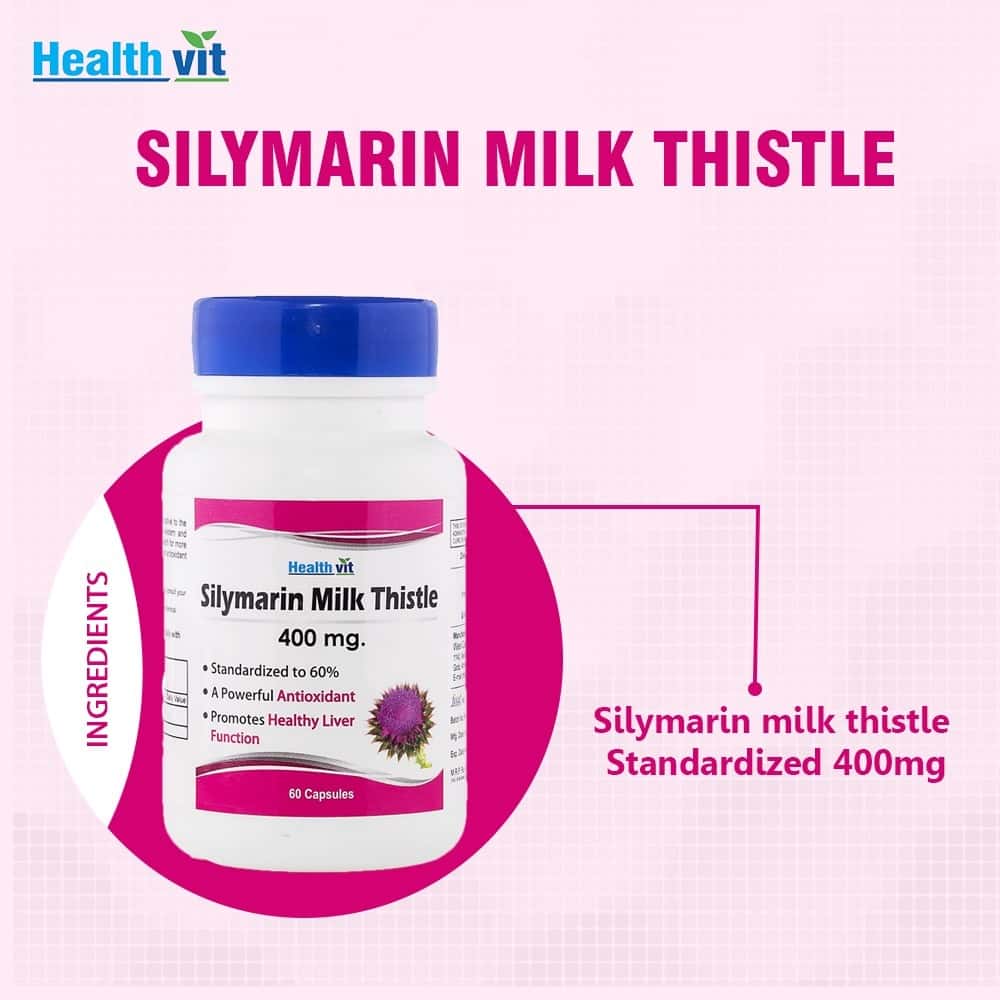 Buy Healthvit Silymarin Milk Thistle 400mg Multivitamin Capsules Bottle