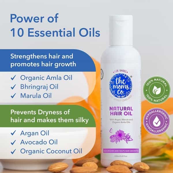 The Moms Co. Natural Baby  Hair Oil  Bottle Of 200 Ml