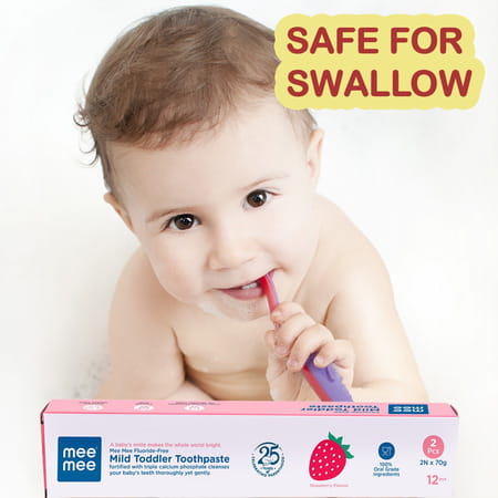 Meemee Fluoride-Free Toothpaste | Strawberry Toothpaste (140 G | Pack Of 2)