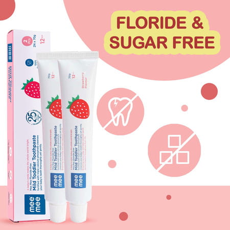 Meemee Fluoride-Free Toothpaste | Strawberry Toothpaste (140 G | Pack Of 2)