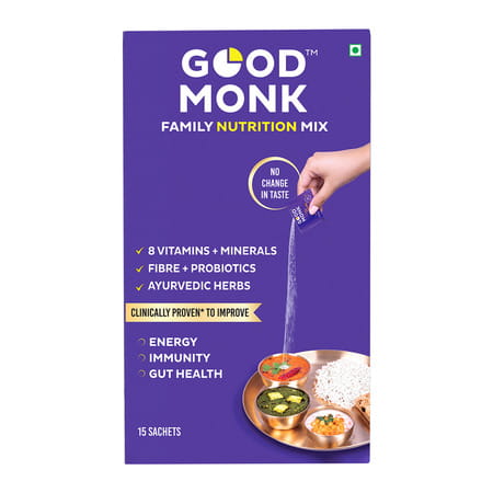 Good Monk Family Nutrition Mix | To Improve Energy | Immunity & Gut Health | 15 Sachets