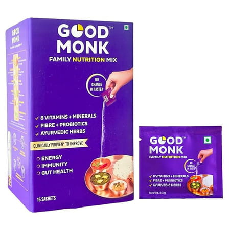 Good Monk Family Nutrition Mix | To Improve Energy | Immunity & Gut Health | 15 Sachets