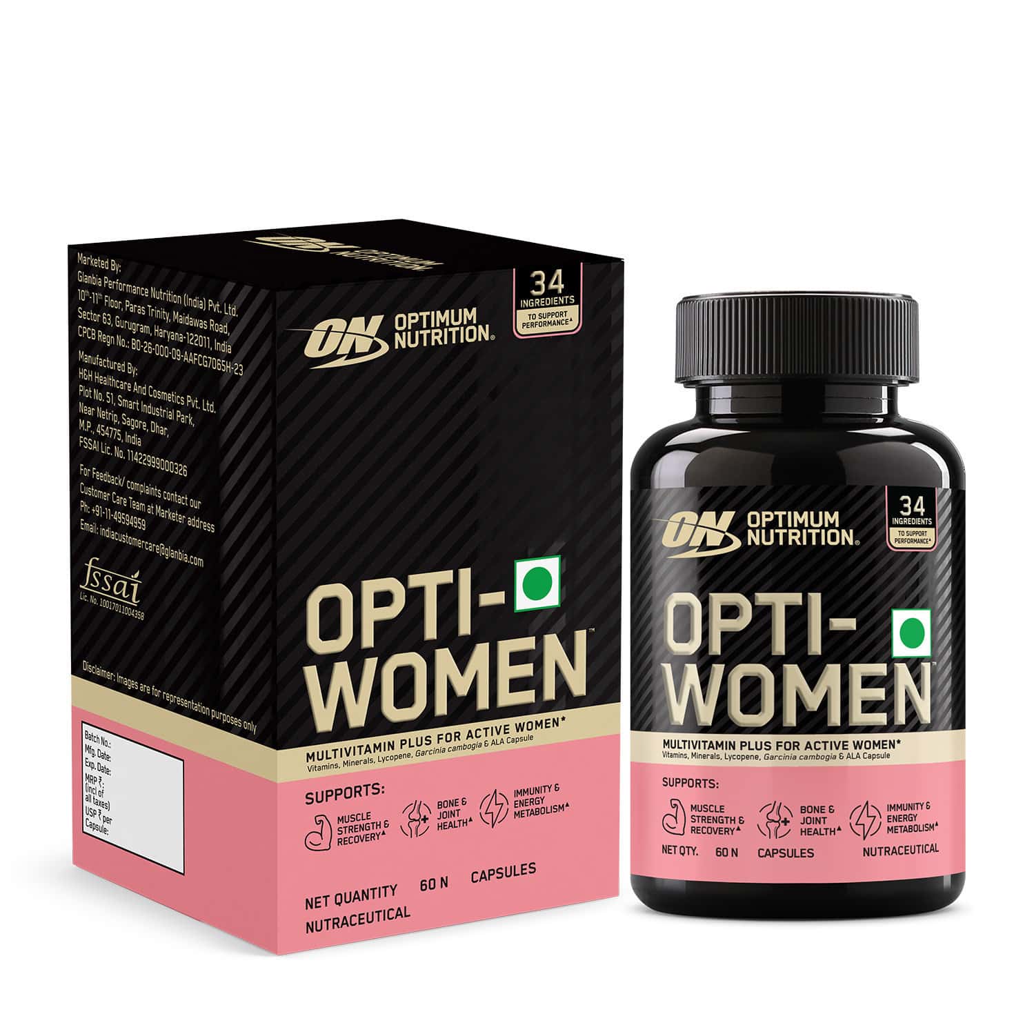Optimum Nutrition (On) Opti-Women Multivitamin Plus For Women | 60 Capsules