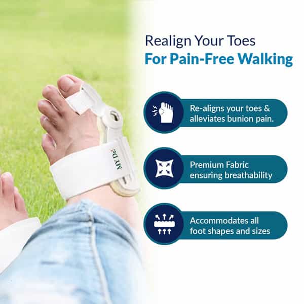 My Dr. Bunion Splint With - Toe Straightener Bunion Corrector For Men And Women. With Toe Pack Of 2