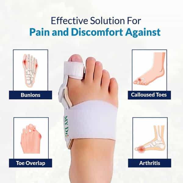 My Dr. Bunion Splint With - Toe Straightener Bunion Corrector For Men And Women. With Toe Pack Of 2