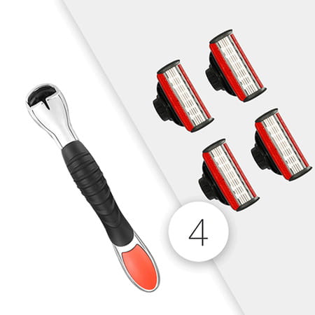 Hajamat Magnum V 5 Blade Shaving Razor For Men & Women-(1 Handle 4 Blade)