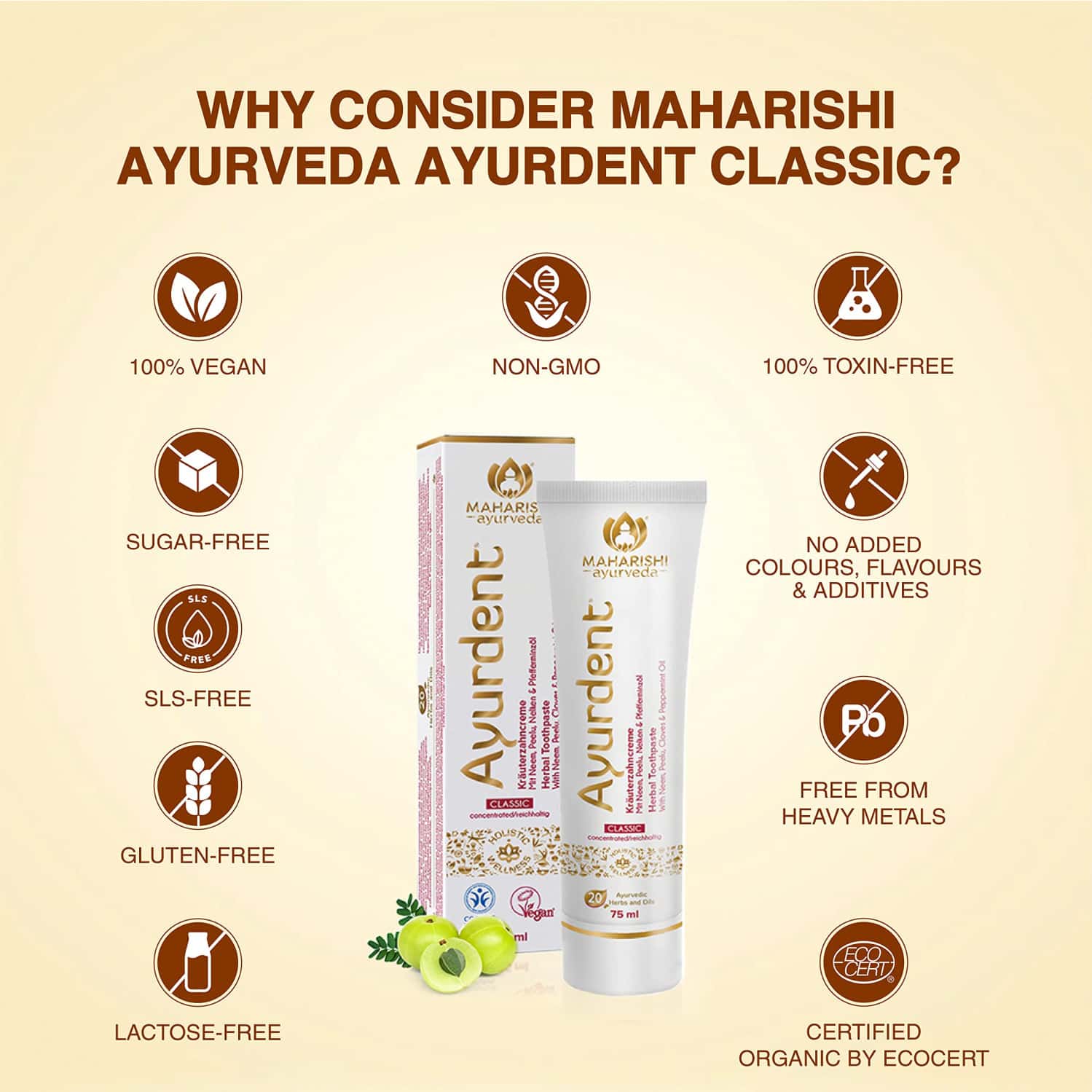 Buy MAHARISHI AYURVEDA AYURDENT CLASSIC AYURVEDIC HERBAL TOOTHPASTE