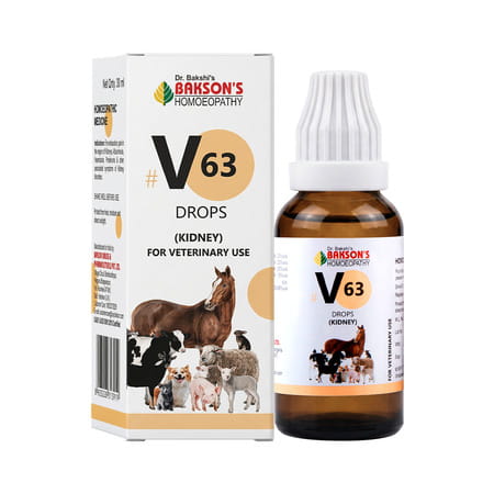 Baksons Homoeopathy V63 Drops | Kidney | For Veterinary Use | 30 Ml